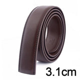 Width Real Genuine Leather Automatic Buckle Belt Body No Buckle Cowskin Belts Without Buckle Black Brown Blue White Mart Lion 3.1cm Coffee China 105CM