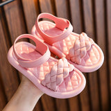 Summer Girls Sandals Princess Shoes Little Girls Student Open Toe Non-slip Beach Mart Lion pink 24 