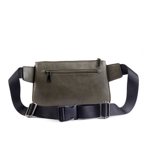 Men's Waist Bags Leather Casual Crossbody Zipper Bag Phone PacksTravel Fanny Bags For Men Mart Lion   