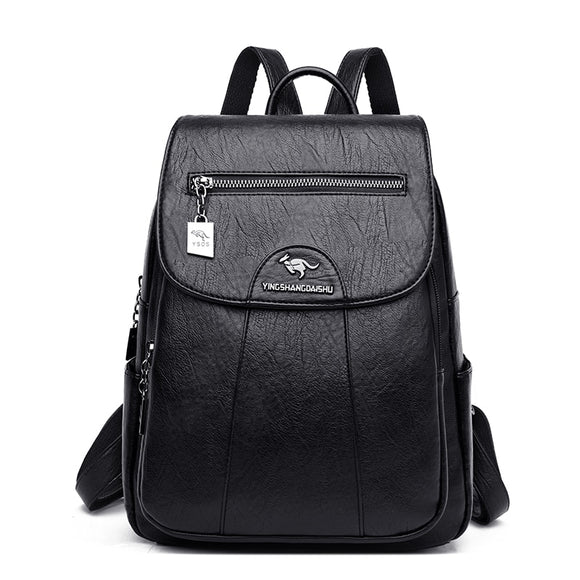  Leather Backpack Women Large Capacity Travel Backpack School Bags Mochila Shoulder Bags Mart Lion - Mart Lion