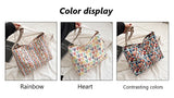Rainbow Symphony Liu large-capacity bag tote bag one-shoulder oblique cross wild Western-style casual bag women summer Mart Lion   
