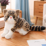 4 Colors 31cm INS Like Real Prone Cat Plush Doll Stuffed Pure Colors Grey White Yellow Kitten Toy Pets Animal Kids Gift Mart Lion 26cm coffee  