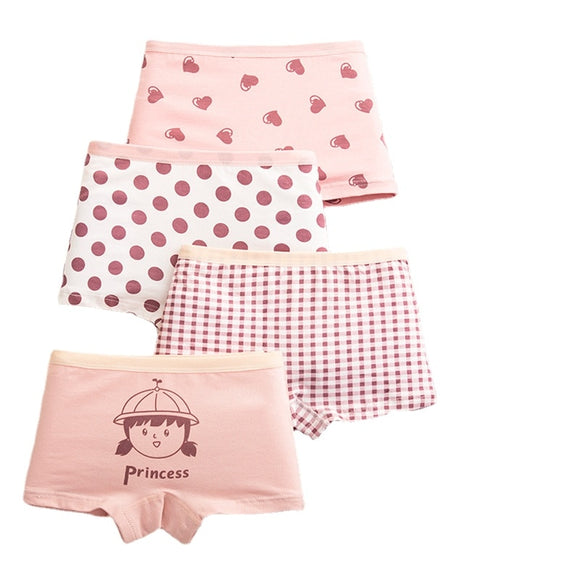  Girls 4 Pcs/lot Underwear Teenagers Panties Boxers Cartoon Printed Shorts for Kids Children Clothing Baby Cotton Briefs Mart Lion - Mart Lion