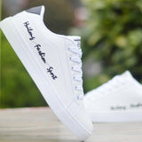 0 White Vulcanized Sneakers Boys Flat Shoes Men's Autumn sneakers Canvas Sneakers Mart Lion - Mart Lion