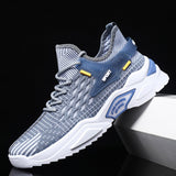  Sports Shoes Men's Fly Woven Mesh Breathable Lace-up Leisure Running Korean Students Cross-border Mart Lion - Mart Lion