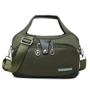 Women Shoulder Bag Oxford Handbag Purses Large Capacity Messenger Bag Single Shoulder Tote 10 Pockets Sac Mart Lion ArmyGreen  