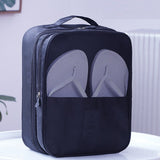 Travel Shoe Bag Set Trolley Case With Shoes For Trip Organizer Bag Waterproof Large Capacity 3-bit Shoe Box Portable Mart Lion Dark blue  
