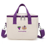 Multifunctional Mother Baby Bag Diaper Bags Waterproof Bear Embroidery Thermal Mommy Bag Food Storage Bags Mart Lion Purple  