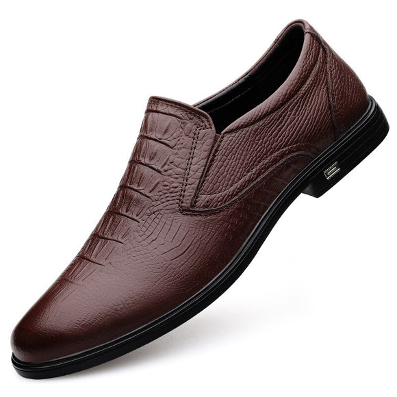 Cow Leather Dress Shoes Men's Loafers Super Soft Moccasins Footwear Formal Social Oxfords Mart Lion Brown 37 