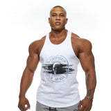 Summer Gyms Men's Sleeveless Tank tops Bodybuilding Fitness Clothing Breathable quick-drying Vest Mart Lion White M 