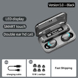 Bluetooth Headphones Wireless Earphones Handfree Ear Buds 8D Stereo With Mic Mart Lion black-f9 PVC bag  