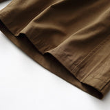 Cotton Men's Shorts Zipper Pockets Elastic Waist Casual Shorts Stylish Loose Straight Leg Pant