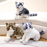 4 Colors 31cm INS Like Real Prone Cat Plush Doll Stuffed Pure Colors Grey White Yellow Kitten Toy Pets Animal Kids Gift Mart Lion   