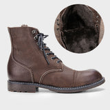 Genuine leather Men's Winter Boots Handmade Warm Snow Winter Mart Lion 8106 39 