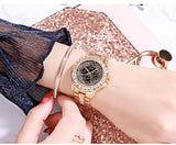  Casual Ladies Quartz Watch Rhinestone Women Rose Gold Wristwatch Feminino Reloj Mujer Mart Lion - Mart Lion