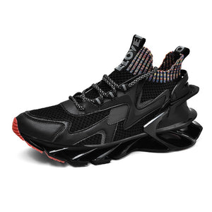 Trend Designer Men's Sneakers Breathable Running Shoes Patent Blade Sport Road Trainers Jogging Zapatillas Mart Lion 2093Black 6.5 