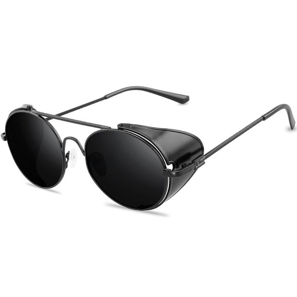  Retro gothic Steampunk Style Round Metal Frame Sunglasses Men's Women luxury Brand Designer Shields Lens Gafas de Sol Mart Lion - Mart Lion