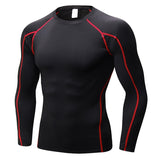 Men's Bodybuilding Sport T-shirt Quick Dry Running Shirt Long Sleeve Compression Top Gym Fitness Tight Rashgard Mart Lion TC-151 M 