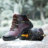 Men's Winter Snow Boots Waterproof Leather Sneakers Super Warm Outdoor Hiking Work Shoes Cycling Mart Lion   