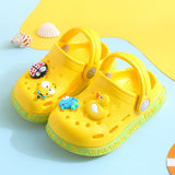 Cartoon Pattern Hole Shoes Children Slippers Boys and Girls Anti Slip Soft Sole Indoor Anti Collision Baby Sandals Mart Lion yellow 18 