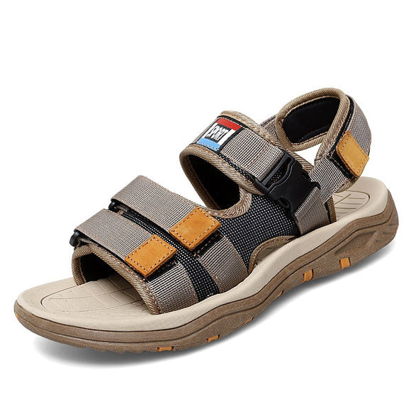 Classic Summer Men's Sandals Beach Breathable Casual Flat Outdoor Non-slip Wading Shoes Mart Lion 72 Khaki 6.5 