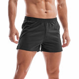 Men's Cotton Sleep Bottoms Lounge Home Pajama Shorts Elastic Waist Breathable Solid Underwear Boxers Jogger Sport Shorts Mart Lion Black S China