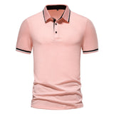 Pink Polo Manche Courte Homme Men's Summer Luxury Social Busines Camisa Polo Masculina Men's Golf Shirt Camisetas Top Mart Lion   