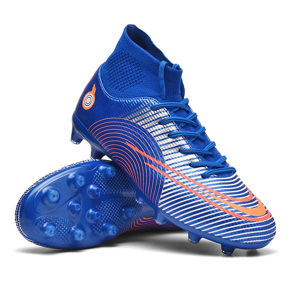  Turf Soccer Shoes Studded Boots Outdoor Football Men's Non Slip High Ankle Training Sneakers Tf Fg Mart Lion - Mart Lion