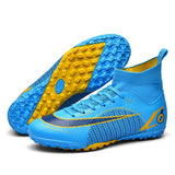 Soccer Shoes Society Ag Fg Football Boots Men's Soccer Breathable Soccer Ankle Mart Lion 2588G Blue sd Eur 37 