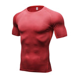 Compression Quick dry T-shirt Men's Running Sport Skinny Short Tee Shirt Male Gym Fitness Bodybuilding Workout Black Tops Clothing Mart Lion picture color 4 XL 