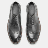 Brogue Genuine Leather Men Derby Shoes Thick Sole Men Formal Dress Leather Mart Lion Grey 39 