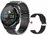 Smart Watch E88 Men's Temperature Monitor ECG PPG Sports Fitness Tracker Wireless Charger MAX4 Smartwatch For Android IOS Mart Lion Black Steel  