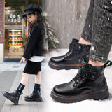 Kids Martin Boots Casual Shoes Warm Ankle Children WaterProof Baby Boys Girls Leather Soft Antislip Autumn Winter Mart Lion   