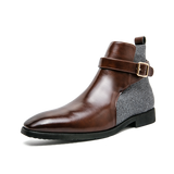 Ankle Boots Men's Shoes Zipper Leather Casual Mart Lion brown 38 