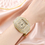 Rhinestone Casual Quartz Watches Simple Ladies Round Dial Wristwatches Dress Bracelet Mart Lion   