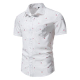 Blusas Negras Flamingo Printed Hawaii Hemd Herren Men's Shirts Summer Short Sleeve Social Prom Dress Button Streetwear Mart Lion DC01 Euro Size  S 