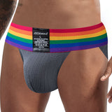 Jockmail Underwear Men's Briefs Slips Penis Pouch Panties Bikini Brief Cueca Gay Hombre Breathable Underpants Rainbow Mart Lion JM380GRAY M(27-30 inches) 