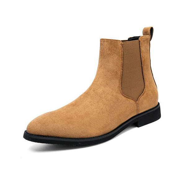  Chelsea Boots Men's  Faux Suede brown Classic Casual Versatile British Style Slip-On Ankle Mart Lion - Mart Lion
