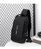 Multifunction Patent Leather Chest Bag Men's Waterproof Crossbody Bag Anti-theft Travel Bag Male USB Charging Chest Bag Pack Mart Lion   