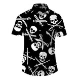 Skull Hawaiian Shirt Oversized Men's 3d Print Beach Shirt Short Sleeve Button Casual Oversized Summer Shirt Mart Lion CSHZY-20220616-1 European size L 