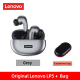 Original Lenovo LP5 Wireless Bluetooth Earbuds HiFi Earphone With Mic Headphones Waterproof Mart Lion Gray FC and Bag China 