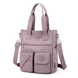 Women Shoulder Bag Top-handle Nylon Female Travel Bags Large Capacity Shopping Crossbody Ladies Mart Lion Light purple (30cm<Max Length<50cm) 