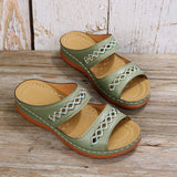 Women Sandals Orthopedic Slippers Open Toe Summer Shoes Vintage Low Heels Platform Corrector Sponge Walking Mart Lion green 35 