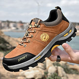 Leather Hiking Shoes Autumn Wear-resistant Outdoor Sport Men's Lace-Up Climbing Trekking Hunting Sneakers Mart Lion   