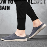 Canvas Slip-ons Gray Slippers Summer Men's Galoshes Breathable Casual Loafer Flat Driving Shoes Mart Lion   