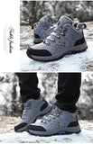  Men's Boots Water Proof Leather Winter Shoes Short Plush Black Snow Platform Outsole Non-slip Mart Lion - Mart Lion