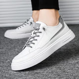 Sneakers Men's Casual Shoes Lightweight Breathable White Tenis Shoes Flat Lace-Up Travel Zapatos Deportivos