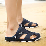 Summer Men Slippers 9 Slip-On Garden Shoes Breathable Sandals Beach Flip Flops Quick Dry Mart Lion   