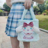 Kawaii Sanrioed My Melody Cinnamoroll Cartoon Plush Bag Anime Soft Stuffed Animals Plushie Backpack Girls Doll Toys Mart Lion NM-20  