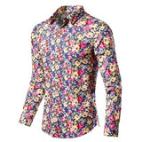 Camisa Flores Hombre For Men's Dress Shirts Designer Vintage Clothes Long Sleeve Floral Print Camisa Social Formal Mart Lion No. 3 M 45-54KG 